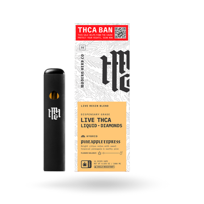 THCa Disposable Live Resin Liquid Diamonds: Pineapple Express (Hybrid) - 1g