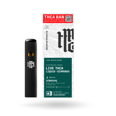THCa Disposable Live Resin Liquid Diamonds: Lemon OG (Indica) - 1g