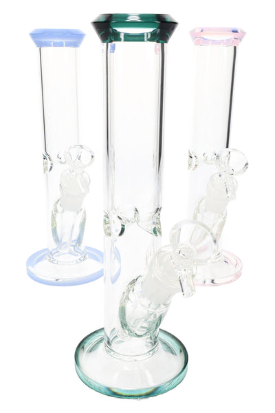 Straight Tube Glass Bong “Color Pop” – 9″ – Assorted Colors