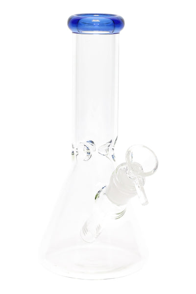 Colored Rim Glass Beaker Bong “Pastel Pour” – 8″