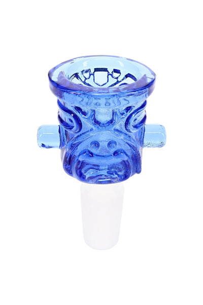 Colored Tiki Glass Bowl “Island Totem” – 14.5 mm Male – Assorted Colors