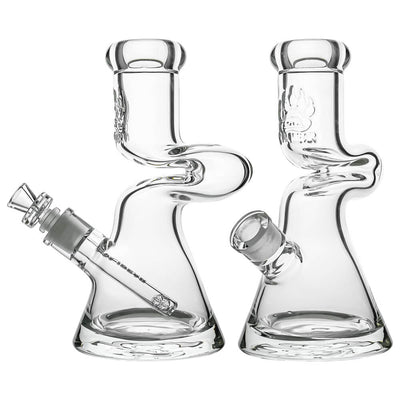 Calibear 9mm Zong Bong Beaker Glass Water Pipe | Heavy Duty Z-Curve Bong