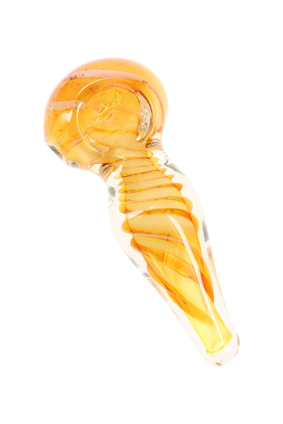 Color-Changing Spiral Stripe Spoon Pipe “Sun Swirl” – 3″ – Assorted Colors