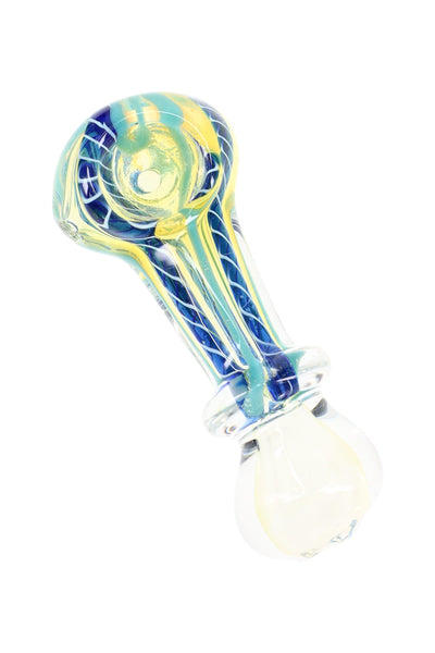 Multicolor Striped Color-Changing Ring Glass Pipe “Mood Loop” – 3″ – Assorted Colors