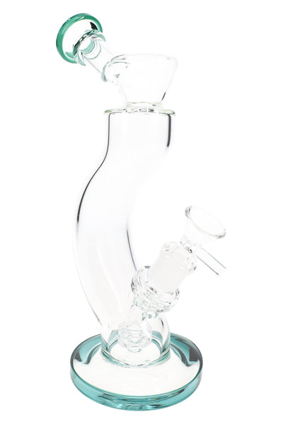 Curved Stemless Matrix Perc Bong “Color Glide” – 9″ – Assorted Colors