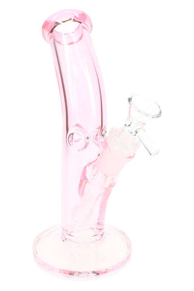 Colored Glass-on-Glass Curved Bong “S-Curve Sipper” – 8½″ – Assorted Colors