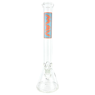 18" Classic Beaker Bong Layered MAV Slab Pink and Blue