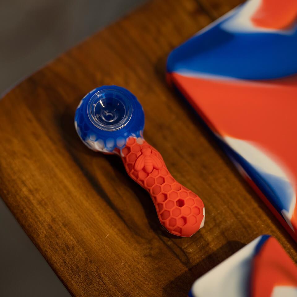 Silicone Pipe With Glass Bowl